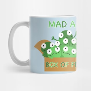 Mad as a box of frogs, cute frogs in a box, green frogs, kawaii frogs fun frogs, frogs, Mug